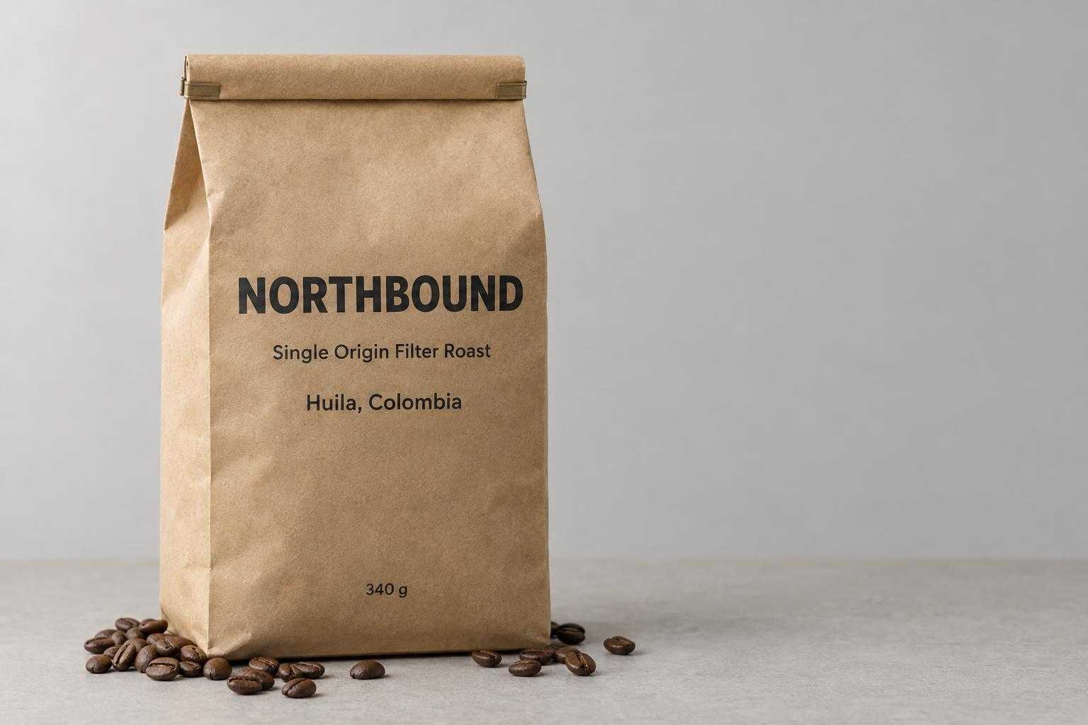 Coffee bag product hero rendered from the Claude Fable 5.1 prompt on GPT Image 2.5 Flare