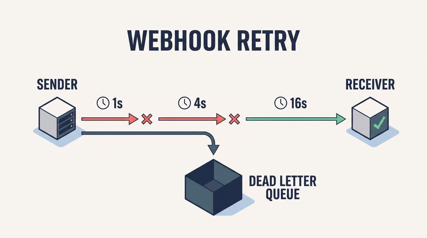 Isometric webhook retry diagram rendered from the Claude Fable 5.1 prompt on Nano Banana 2