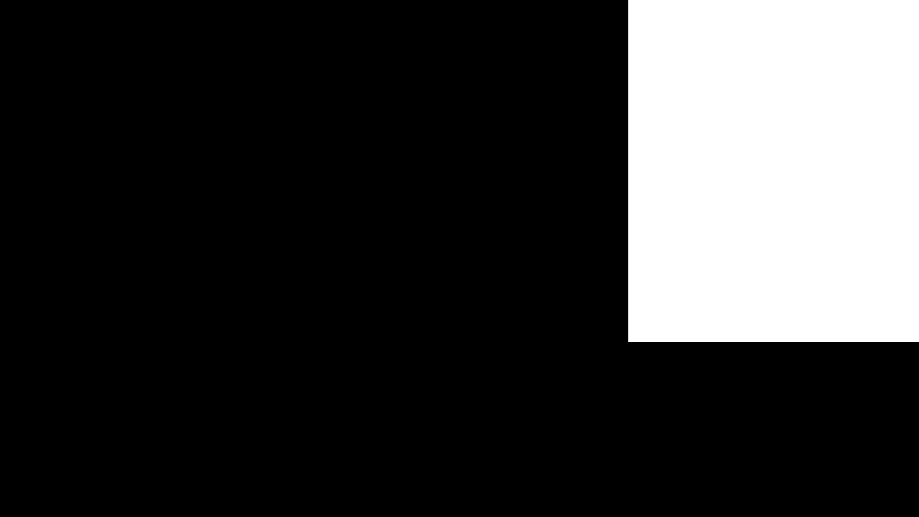 Mask image passed to the Bria FIBO 1.5 Image Edit API, white editable region in the upper right