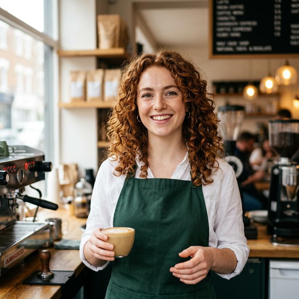 HappyHorse 1.1 reference image: barista character used to anchor identity in reference-to-video