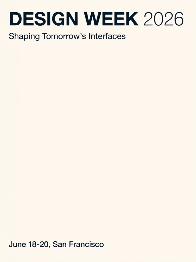 Ideogram 4.0 output, minimalist design conference poster with headline text