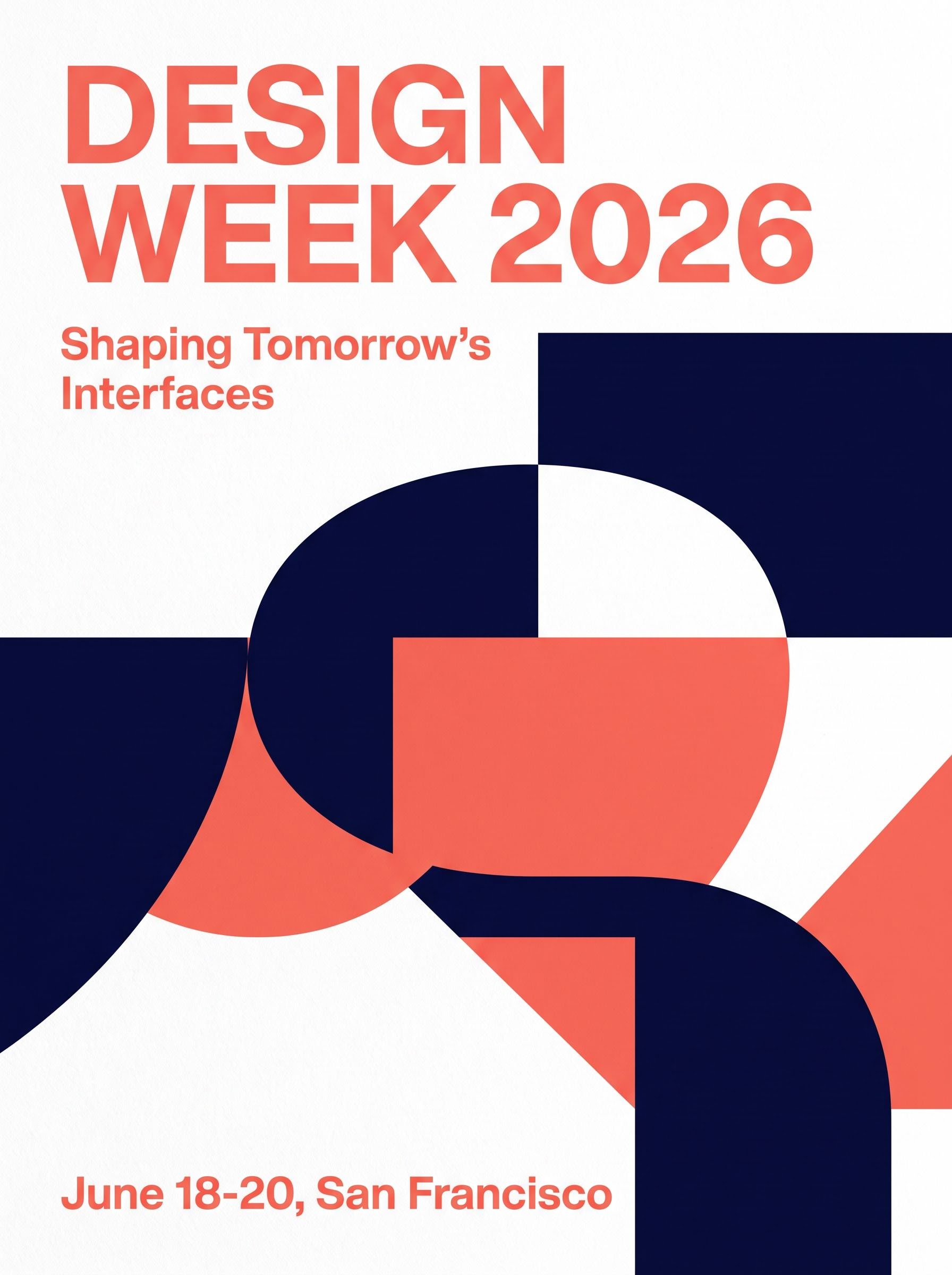 Nano Banana Pro output, geometric design conference poster with headline text