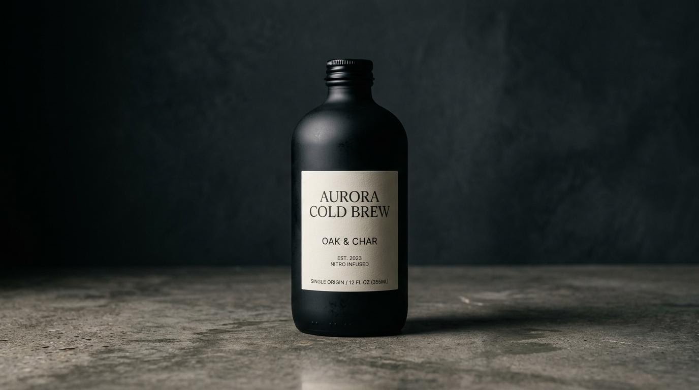 LTX 2.5 Pro image to video input, a studio product still of a cold brew coffee bottle