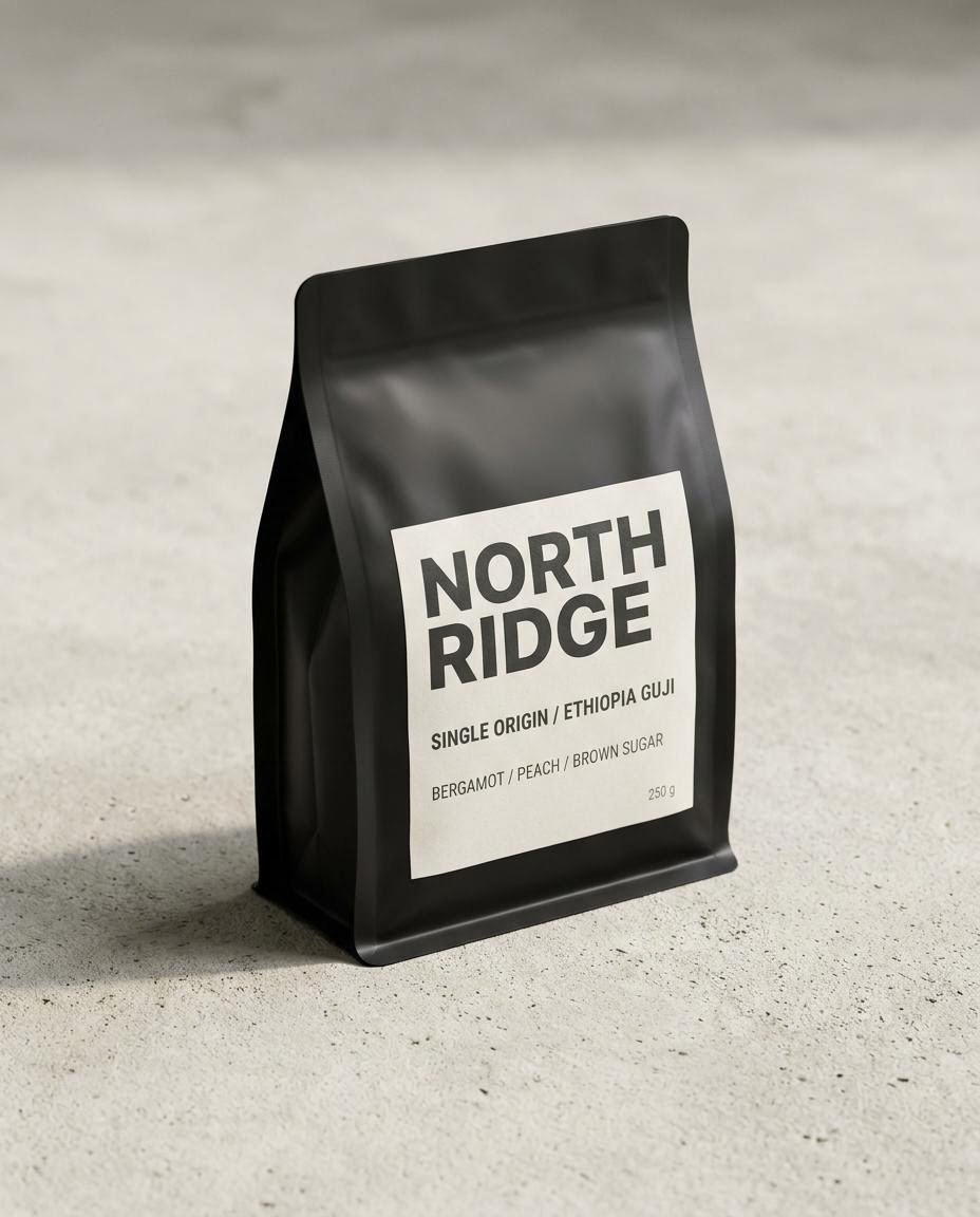 Nano Banana 2.1 coffee packaging mockup rendered at 1K