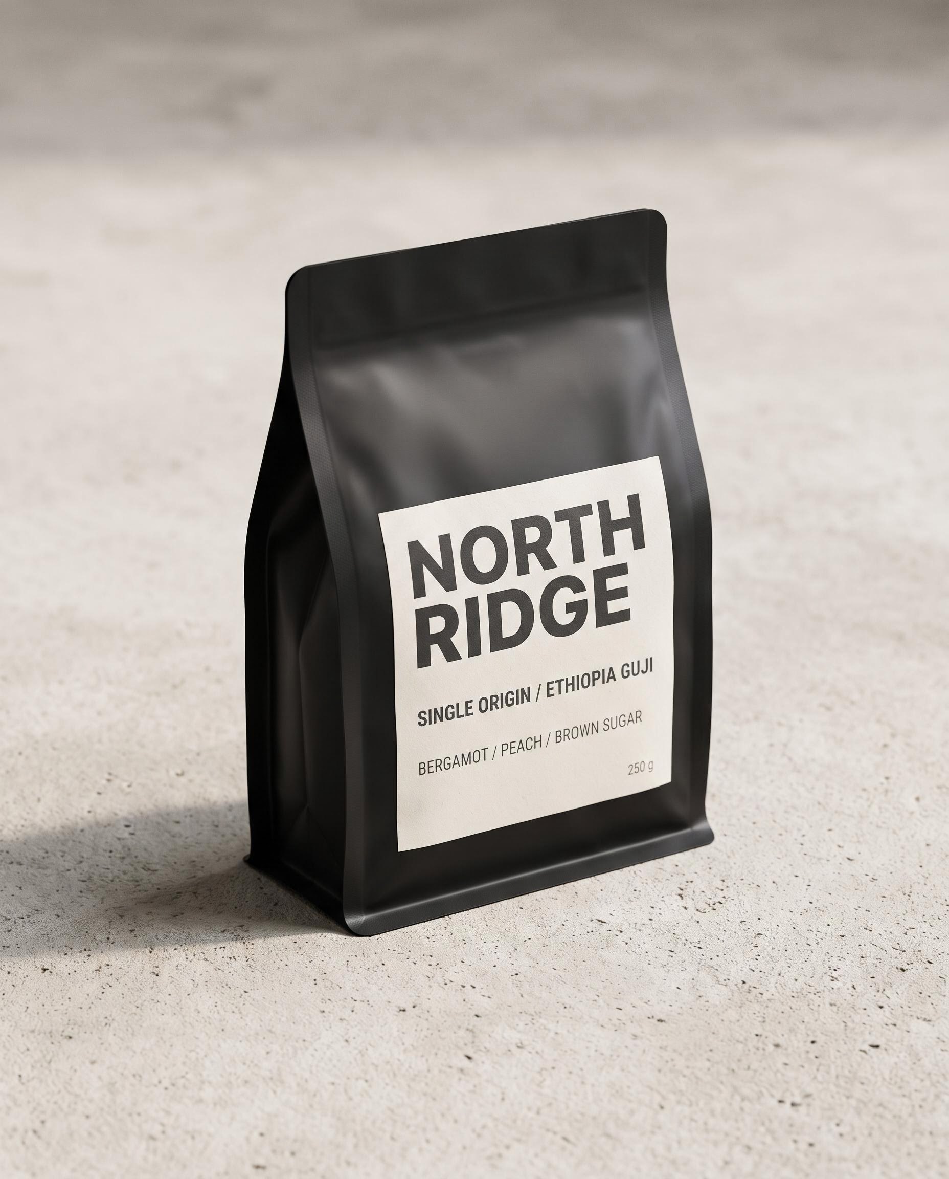 Coffee packaging mockup before the Nano Banana 2.1 instruction edit