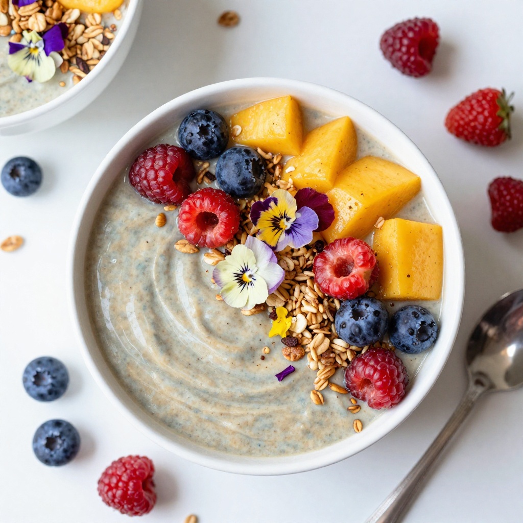 Pruna P Image output: food photography smoothie bowl for social media