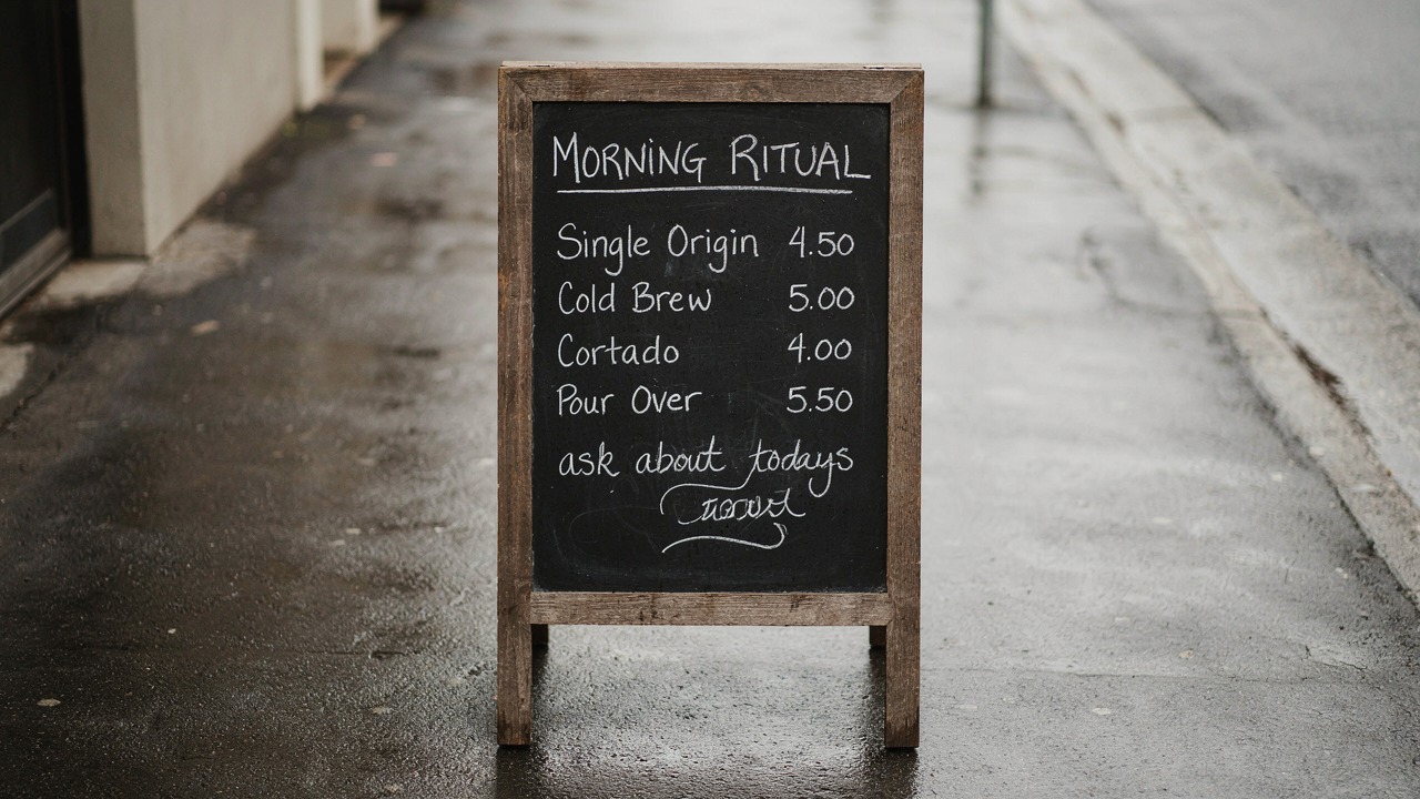 P-Image-Ideogram output at thinking low, chalkboard menu with cleaner lettering