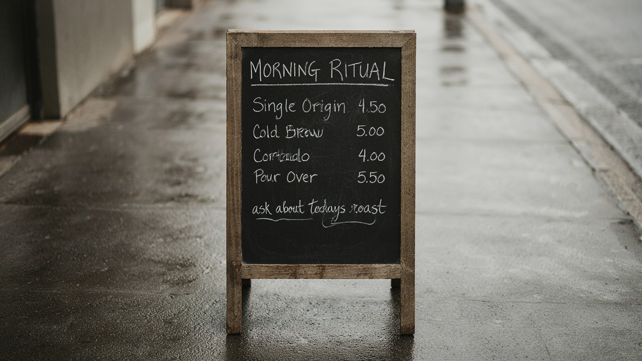 P-Image-Ideogram output at thinking very low, chalkboard menu with slightly malformed letters