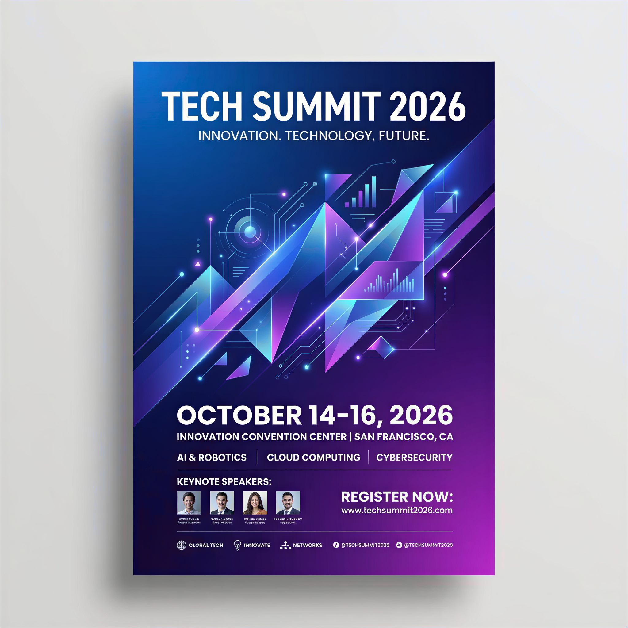 Pruna P Image Upscale output, event poster with typography after AI upscaling