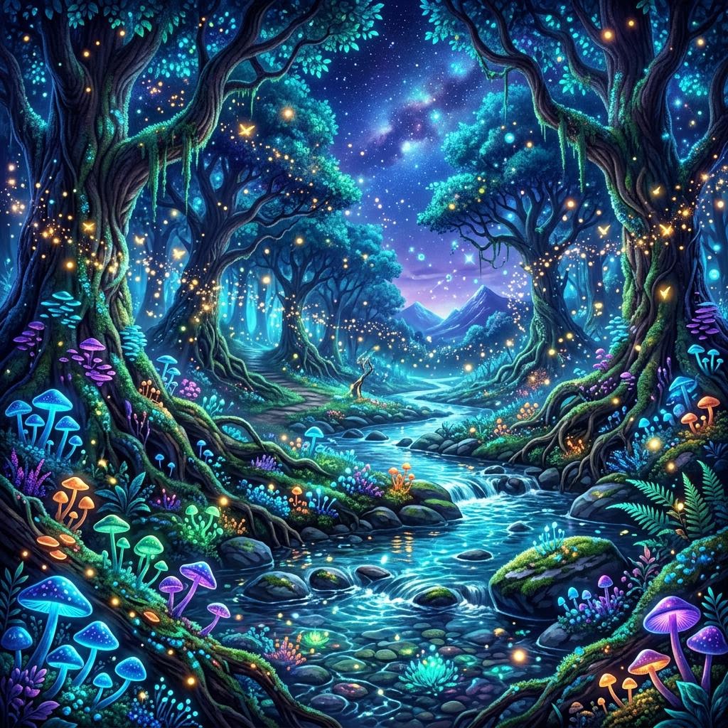 Pruna P Image Upscale input, AI-generated fantasy art before upscaling