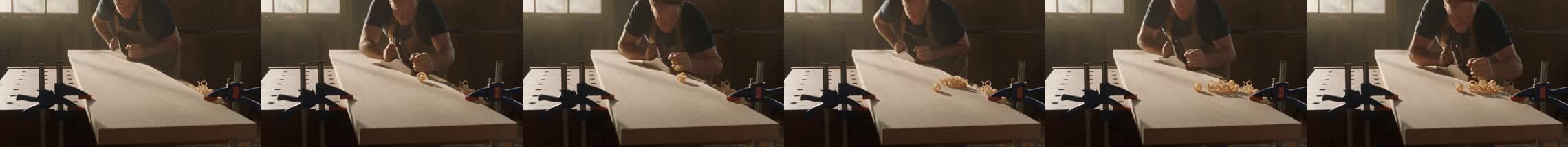 Subject-relative framing: head held in frame throughout contact strip, six evenly spaced frames
