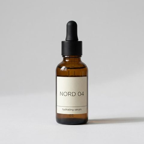 Original product photo of an amber NORD 04 serum dropper bottle