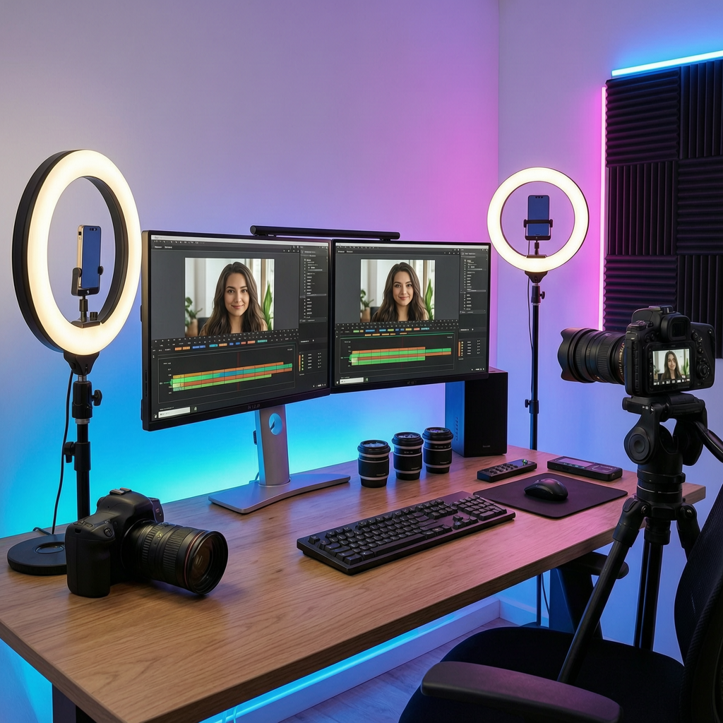 Wan 2.7 Image Pro — content creator YouTube studio setup, MCN production asset, Segmind API
