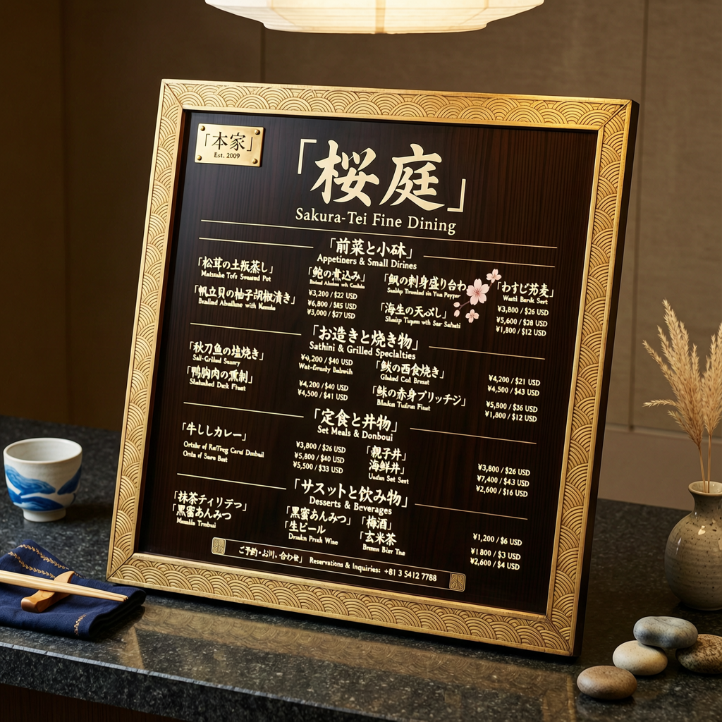 Wan 2.7 Image Pro multilingual text rendering — English and Japanese menu, Segmind API