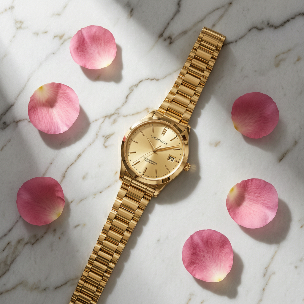 Wan 2.7 generated luxury watch editorial flat-lay